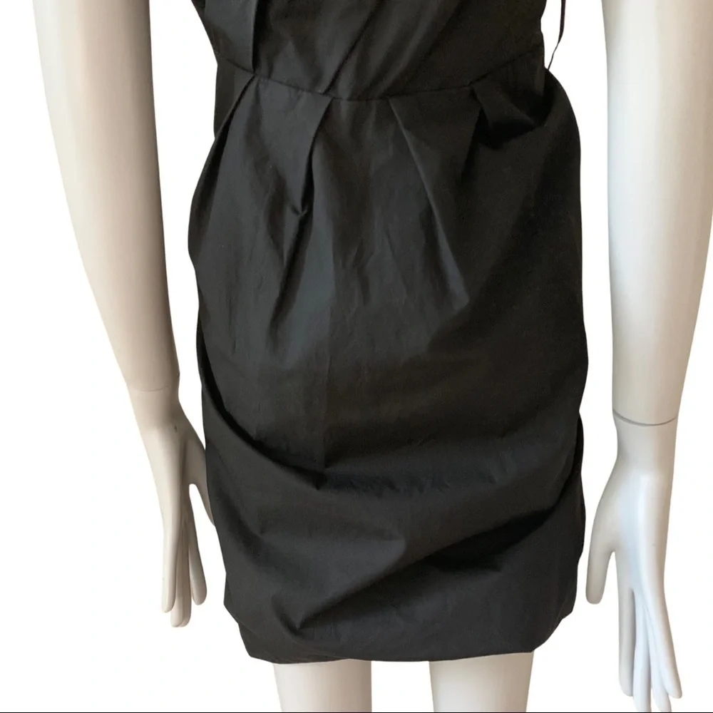 MARC JACOBS Bubble Hem Black Dress Cotton Poplin Sleeveless V-Neck LBD Size 4 - Picture 9 of 15